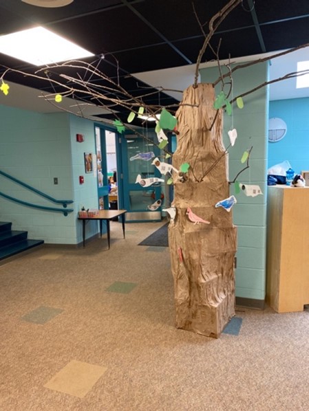 A tree with sticks from the outdoors.