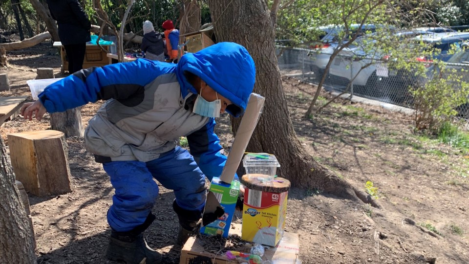 Santiago engineering his house for worms.