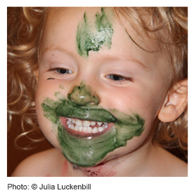 Child with paint on her face