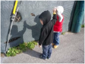 Kids playing with shadow