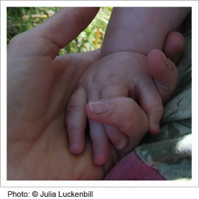 Close up of two hands together