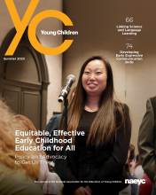 the cover of the publication, teaching young children, summer 2023