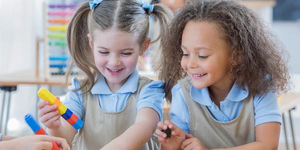 Children playing in a classroom