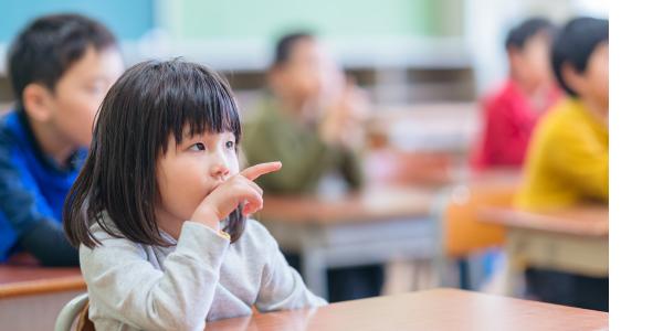 Early childhood student in class