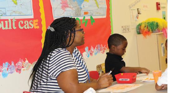 featured teacher talista murrill in a classroom with children