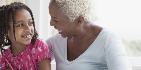 Grandmother and granddaughter