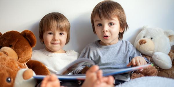 Two children reading