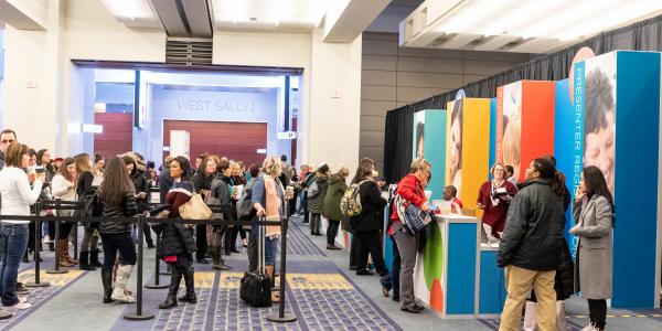 Annual Conference 2018 attendees get in line to register in Washington, D.C. 