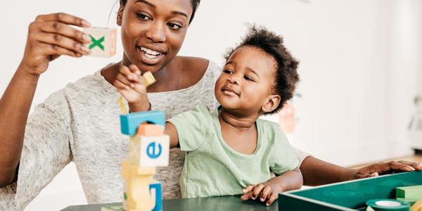 Mother playing with her child