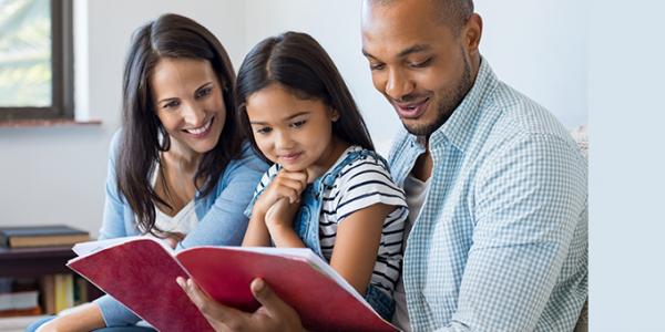 Parents reading with child