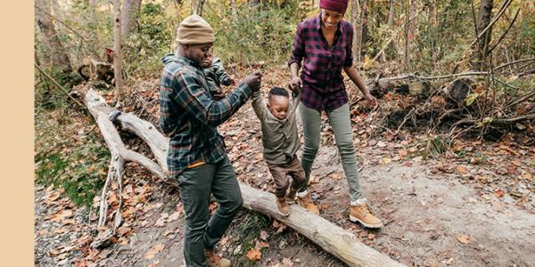 Family exploring outdoors