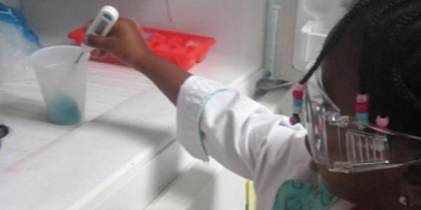 Child monitoring liquid in freezer