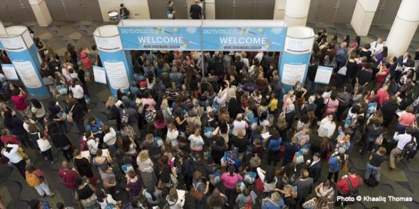 Attendees of the 2015 NAEYC Annual Conference await the Grand Opening of the Exhibit Hall