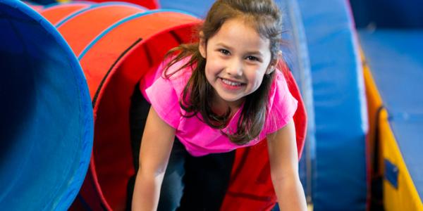 young girl playing
