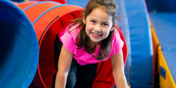 young girl playing