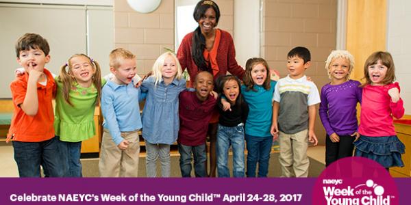 Teacher and children—Week of the Young Child.