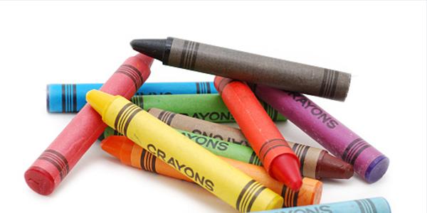 colorful crayons in a pile
