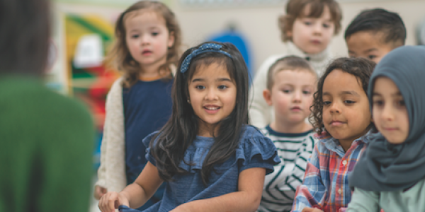 Diverse students sitting in a circle