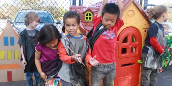 A group of children on a playground.