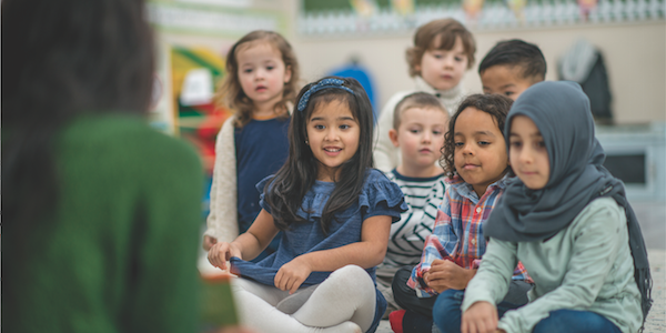 Diverse group of students sitting in a classroom