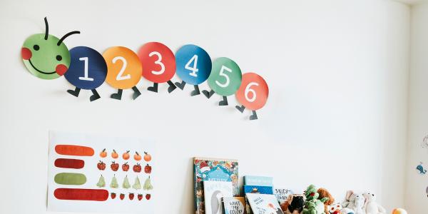 a paper caterpillar wall decoration 