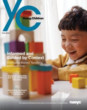 the cover of the fall 2024 edition of young children