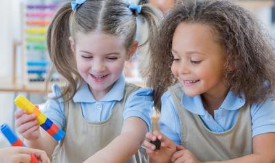 Children playing in a classroom