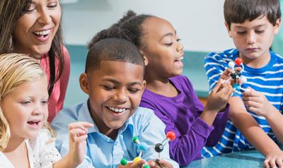 Children and teachers in a classroom