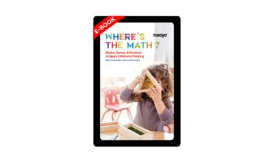 E-book cover of Where’s the Math? Books, Games, and Routines to Spark Children’s Thinking