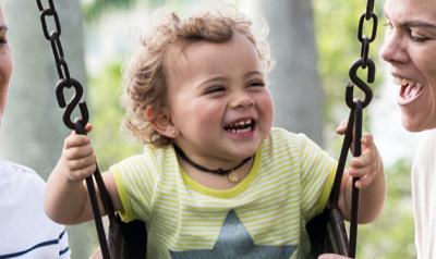 Toddler in a swing
