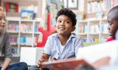 Children in a reading circle.