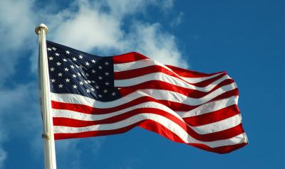 The American Flag waving