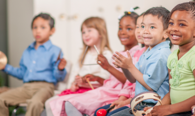 Children playing musical instruments