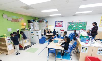 classroom with early childhood students