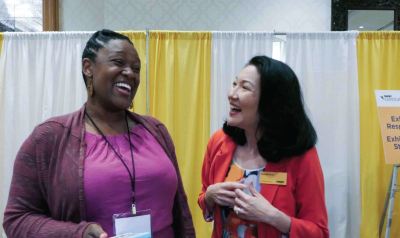 naeyc ceo michelle kang with a naeyc member