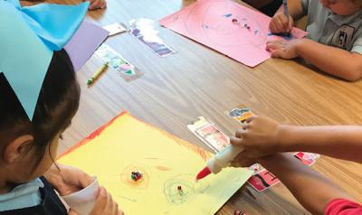 Children making an art project