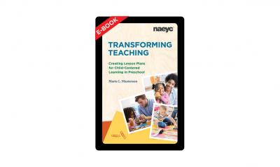 The cover of the e-book Transforming Teaching: Creating Lesson Plans for Child-Centered Learning in Preschool