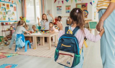 A child being introduced to a new class
