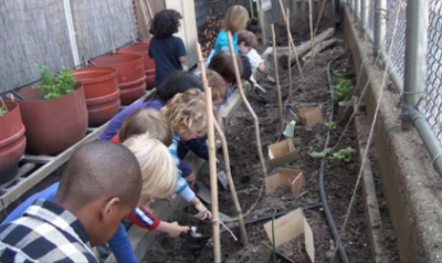 Children gardening