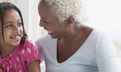 Grandmother and granddaughter