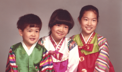 Michelle Kang and her siblings as children