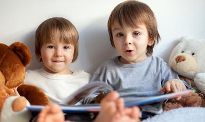 Two children reading