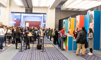 Attendees gather to register for the 2018 NAEYC Annual Conference in Washington, DC.