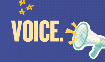 value. voice. vote campaign Voice page header