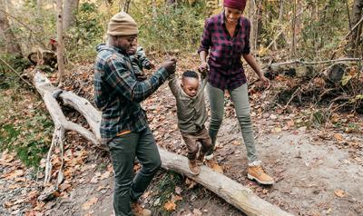 Family exploring outdoors