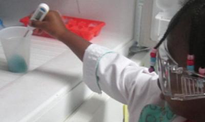 Child monitoring liquid in freezer