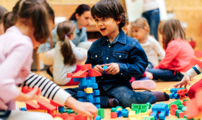 children playing with blocks