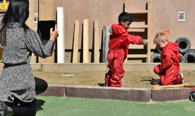 children playing on a playground