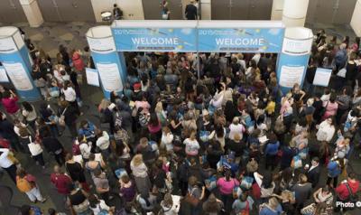 Attendees of the 2015 NAEYC Annual Conference await the Grand Opening of the Exhibit Hall