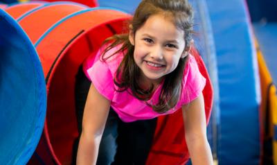 young girl playing